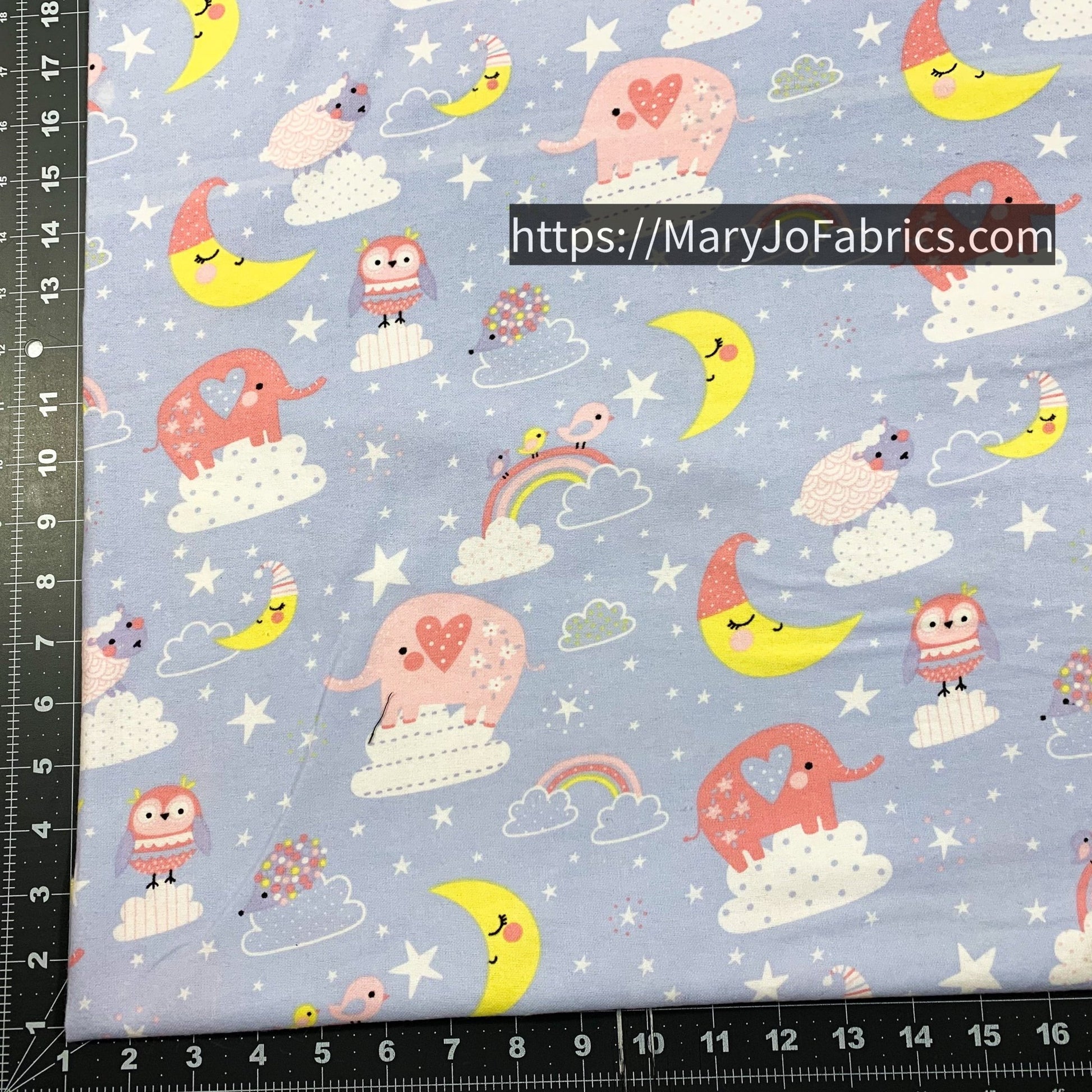 Blue Elephant FLANNEL 44 - 7481 Moon Cloud - Mary Jo Fabrics