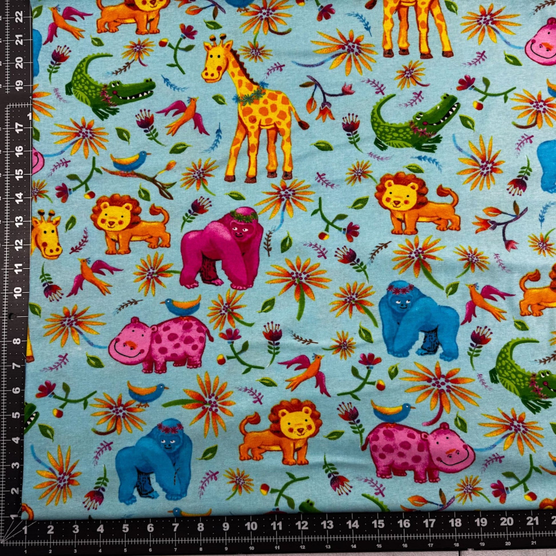 Blue Jungle Animals FLANNEL 44 - 6291 Fun Flannel - Mary Jo Fabrics