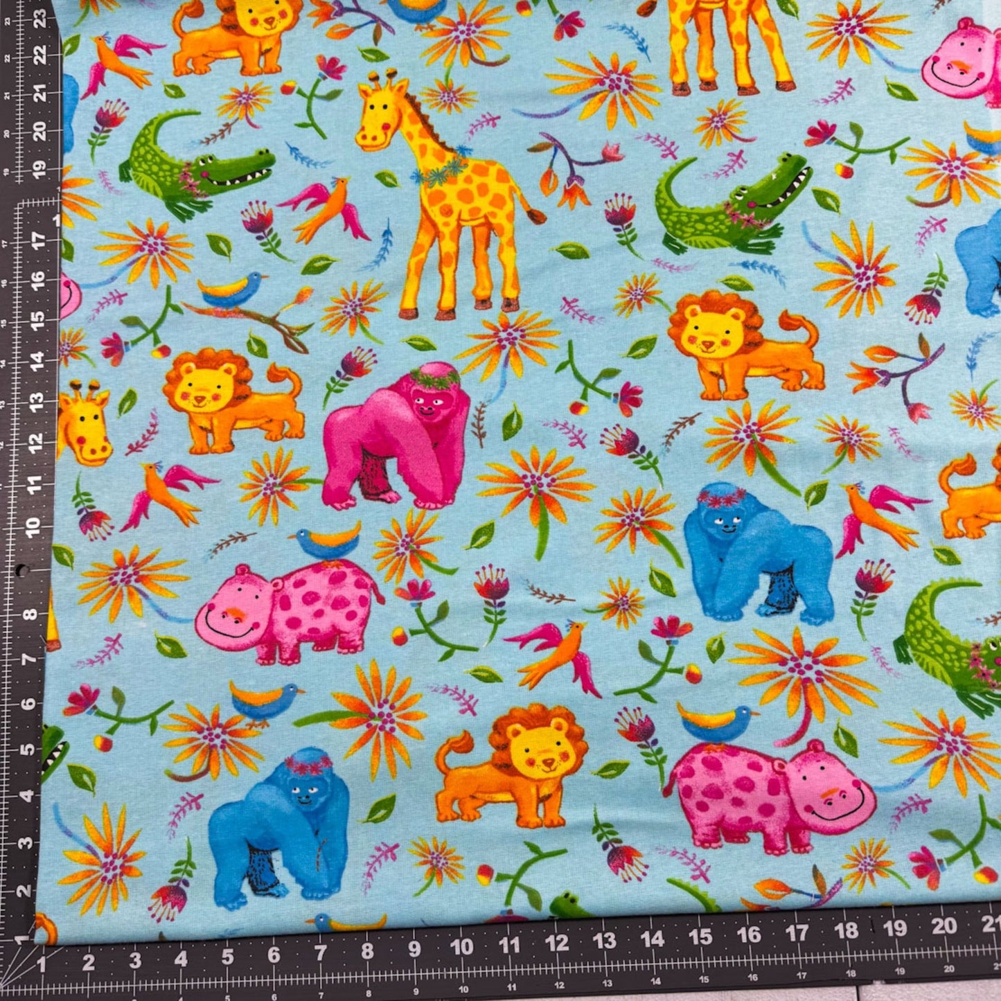 Blue Jungle Animals FLANNEL 44 - 6291 Fun Flannel - Mary Jo Fabrics