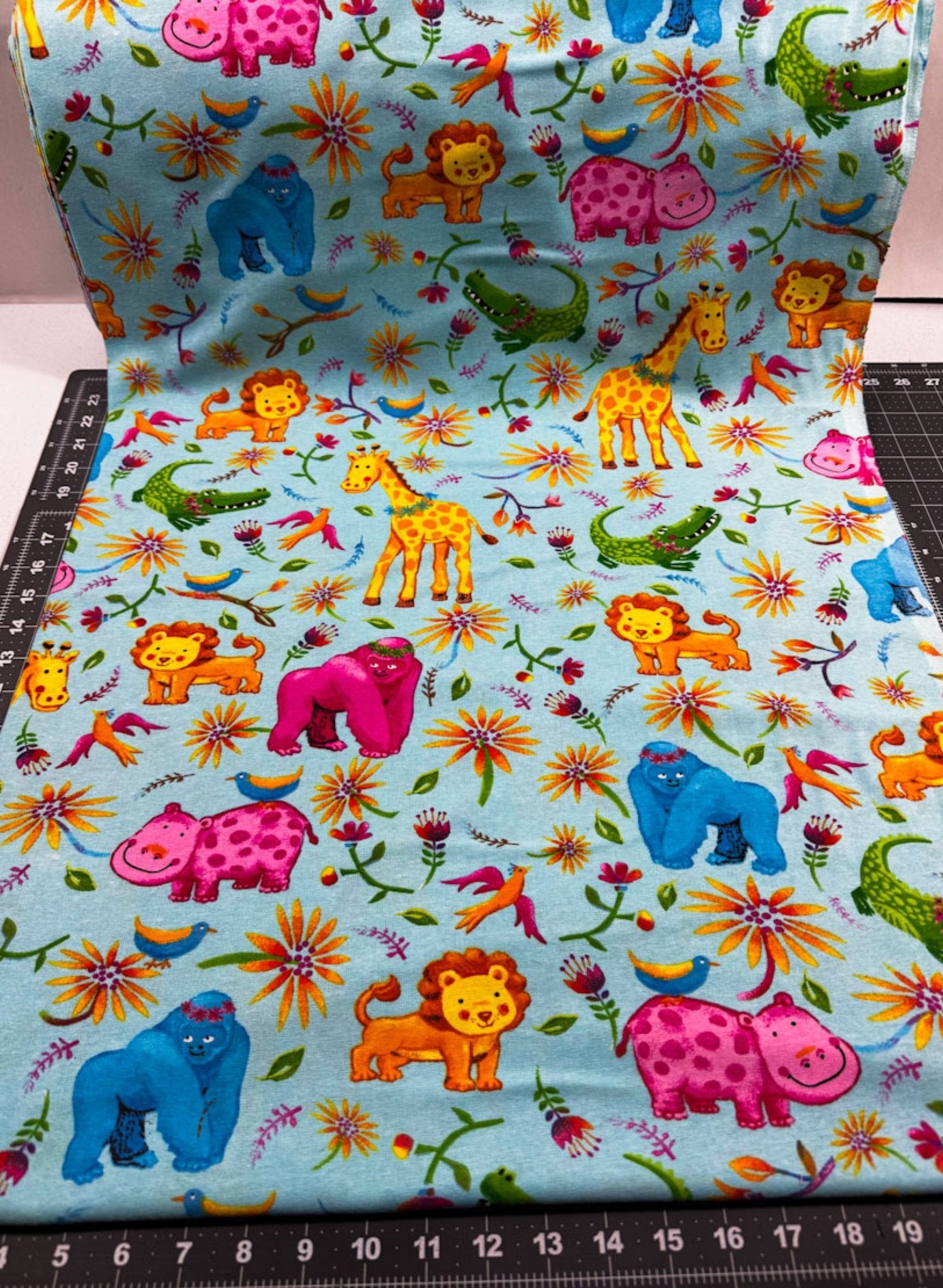 Blue Jungle Animals FLANNEL 44 - 6291 Fun Flannel - Mary Jo Fabrics