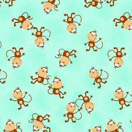 Blue Monkey FLANNEL fabric 0991 - 60 Comfy Flannel - Mary Jo Fabrics