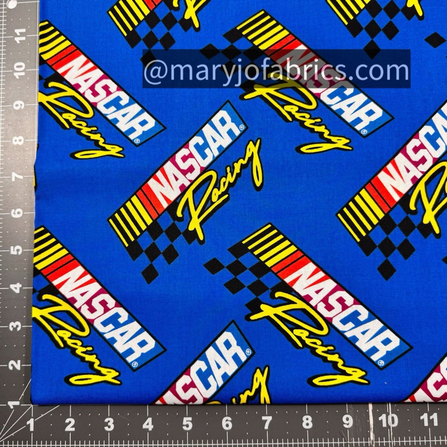Blue Nascar Racing Cotton Fabric - Mary Jo Fabrics