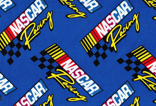 Blue Nascar Racing Cotton Fabric - Mary Jo Fabrics