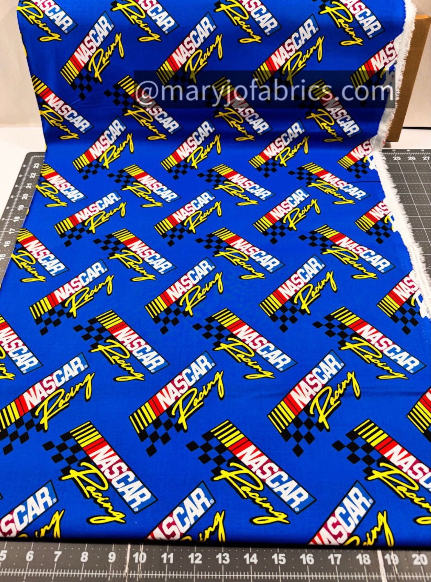 Blue Nascar Racing Cotton Fabric - Mary Jo Fabrics