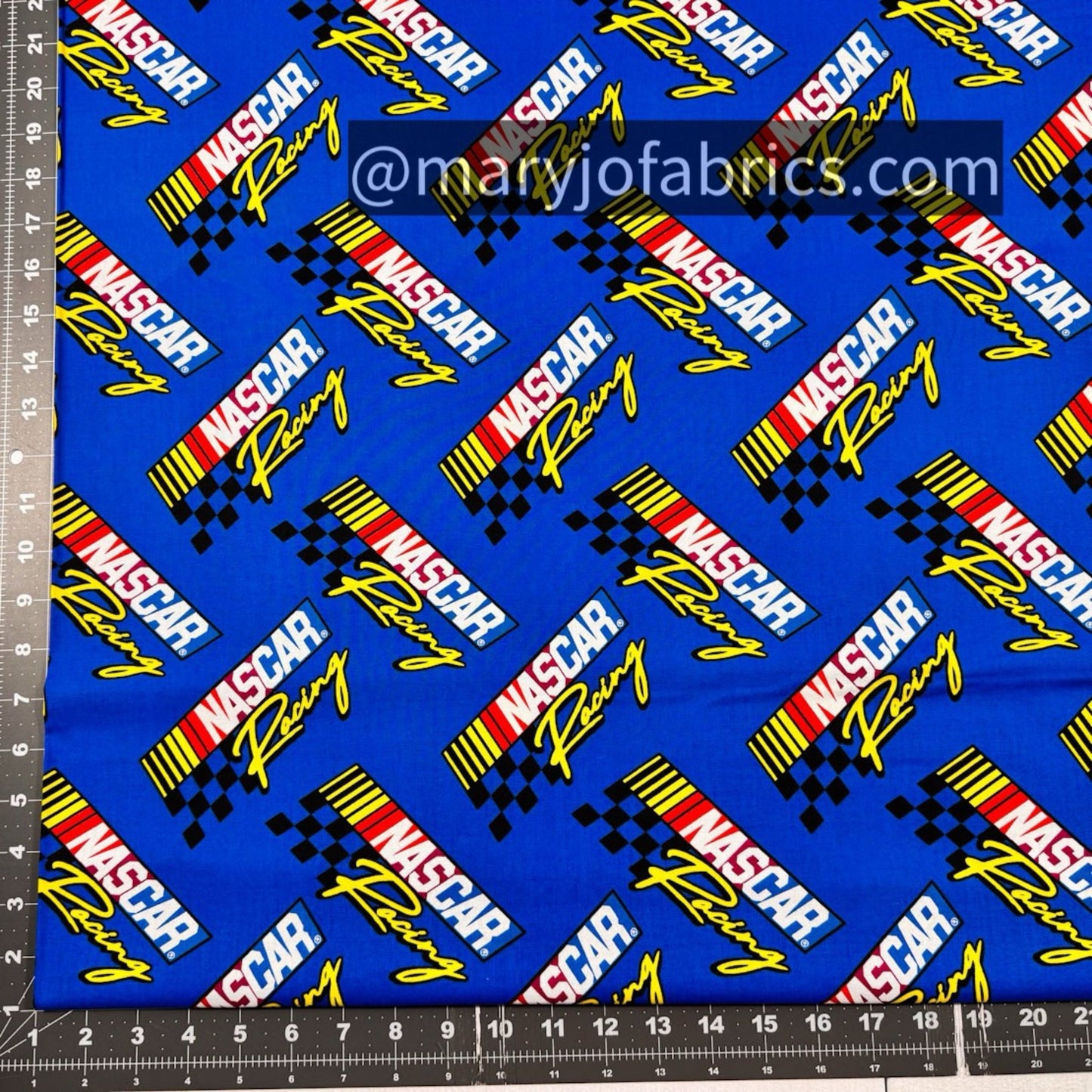 Blue Nascar Racing Cotton Fabric - Mary Jo Fabrics