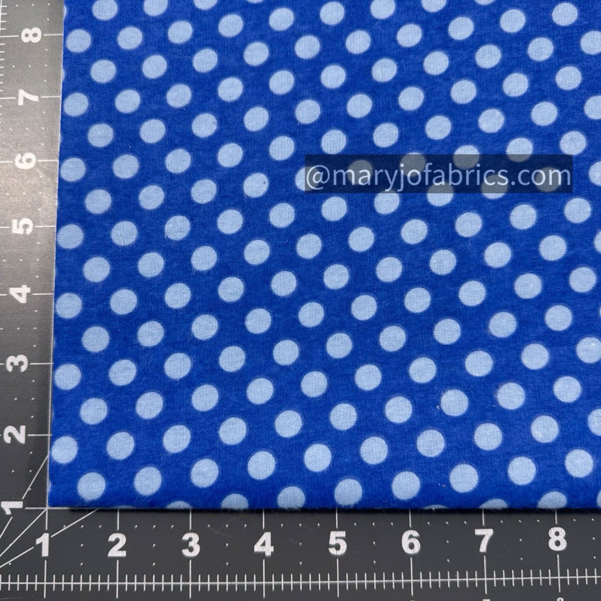 Blue Polka Dot FLANNEL 44 - 6351 Blue Dots - Mary Jo Fabrics