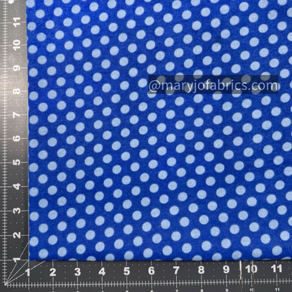 Blue Polka Dot FLANNEL 44 - 6351 Blue Dots - Mary Jo Fabrics