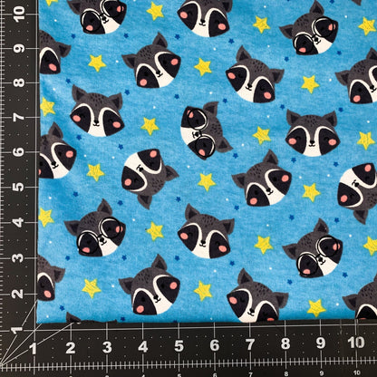 Blue Raccoon FLANNEL fabric DX - 4835 - 4F1 Blue Racoon - Mary Jo Fabrics