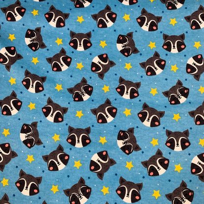 Blue Raccoon FLANNEL fabric DX - 4835 - 4F1 Blue Racoon - Mary Jo Fabrics