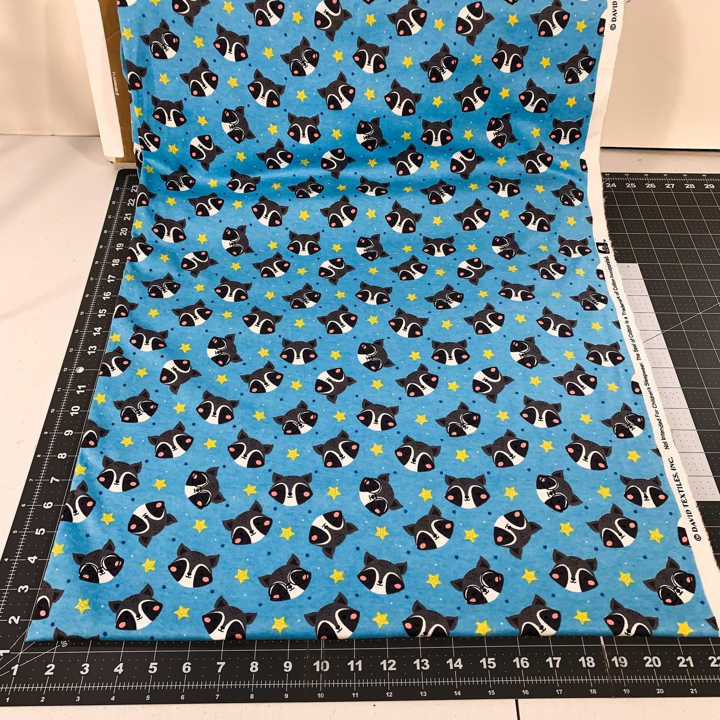 Blue Raccoon FLANNEL fabric DX - 4835 - 4F1 Blue Racoon - Mary Jo Fabrics