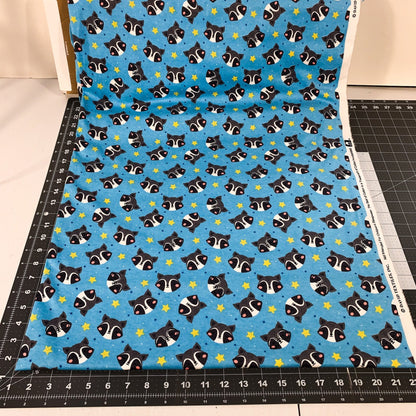 Blue Raccoon FLANNEL fabric DX - 4835 - 4F1 Blue Racoon - Mary Jo Fabrics