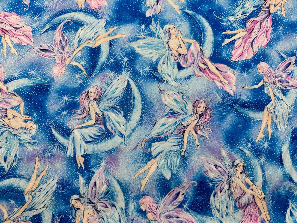 Blue Sky Fairy fabric CM8861 Posh fairies - Mary Jo Fabrics