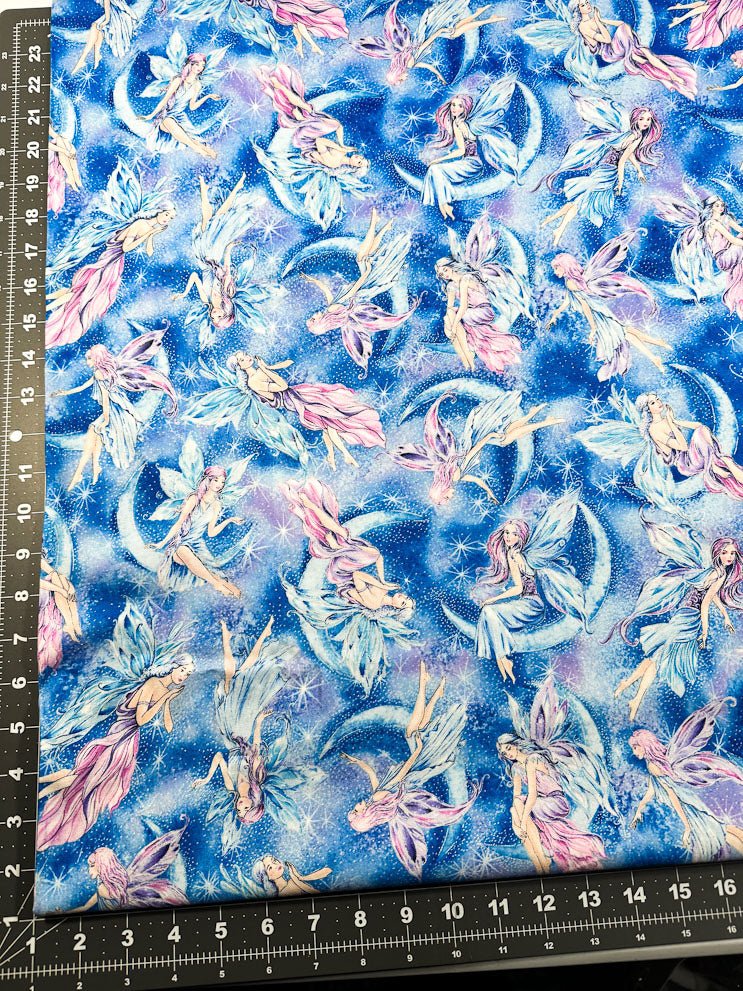 Blue Sky Fairy fabric CM8861 Posh fairies - Mary Jo Fabrics