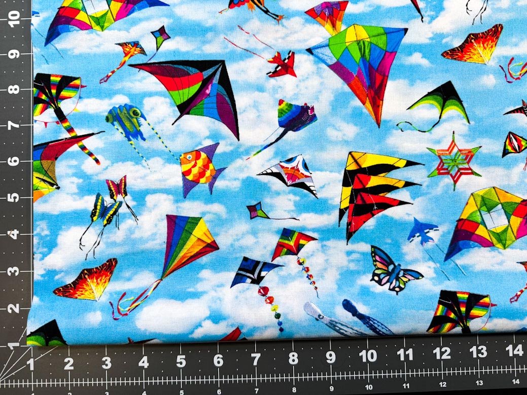 Blue Sky kite fabric Go Fly a Kite - Mary Jo Fabrics