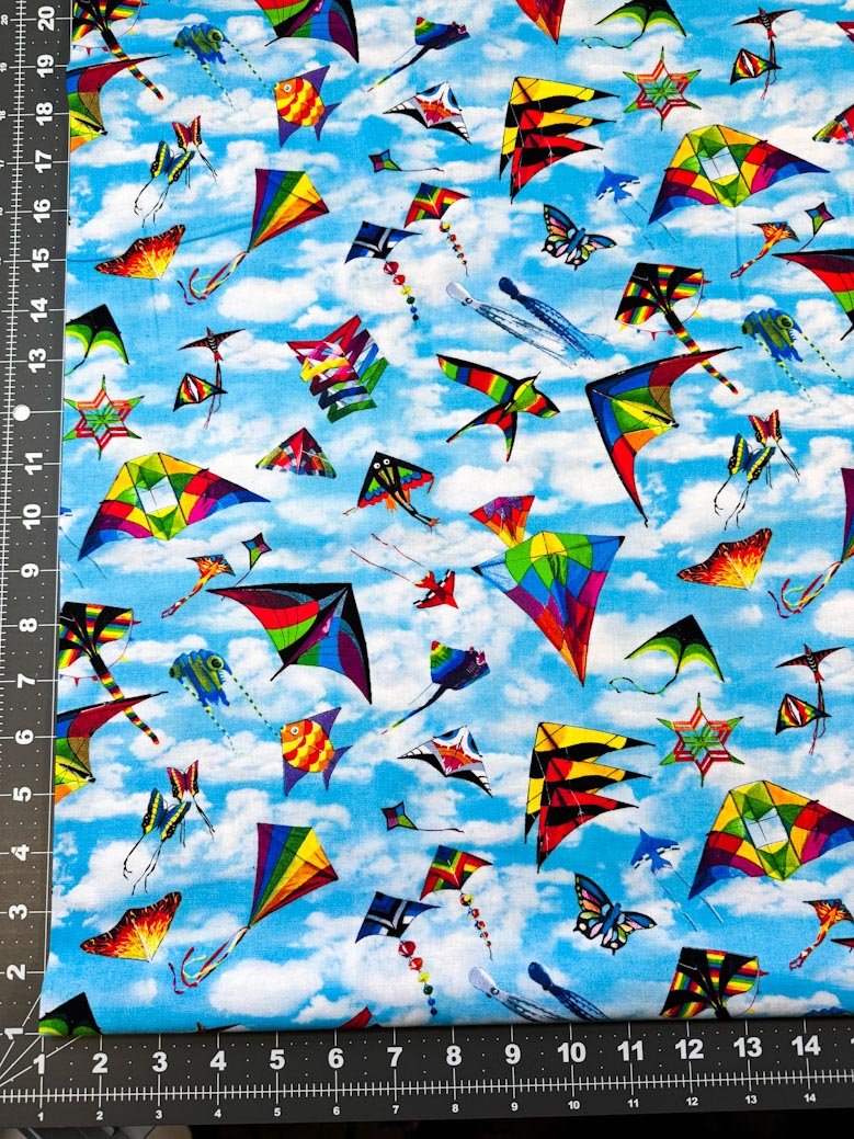 Blue Sky kite fabric Go Fly a Kite - Mary Jo Fabrics