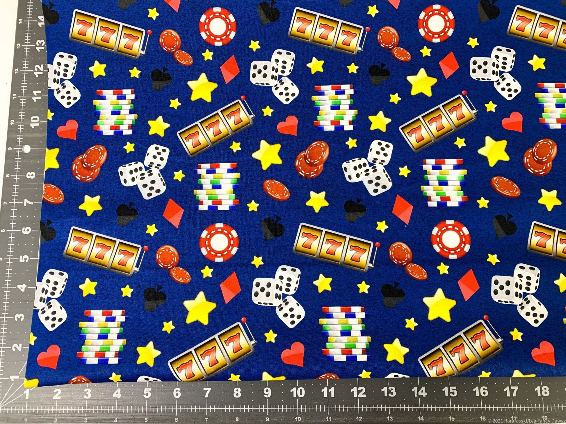 Blue Slots Casino fabric DX25520C1 Gambling fabric - Mary Jo Fabrics