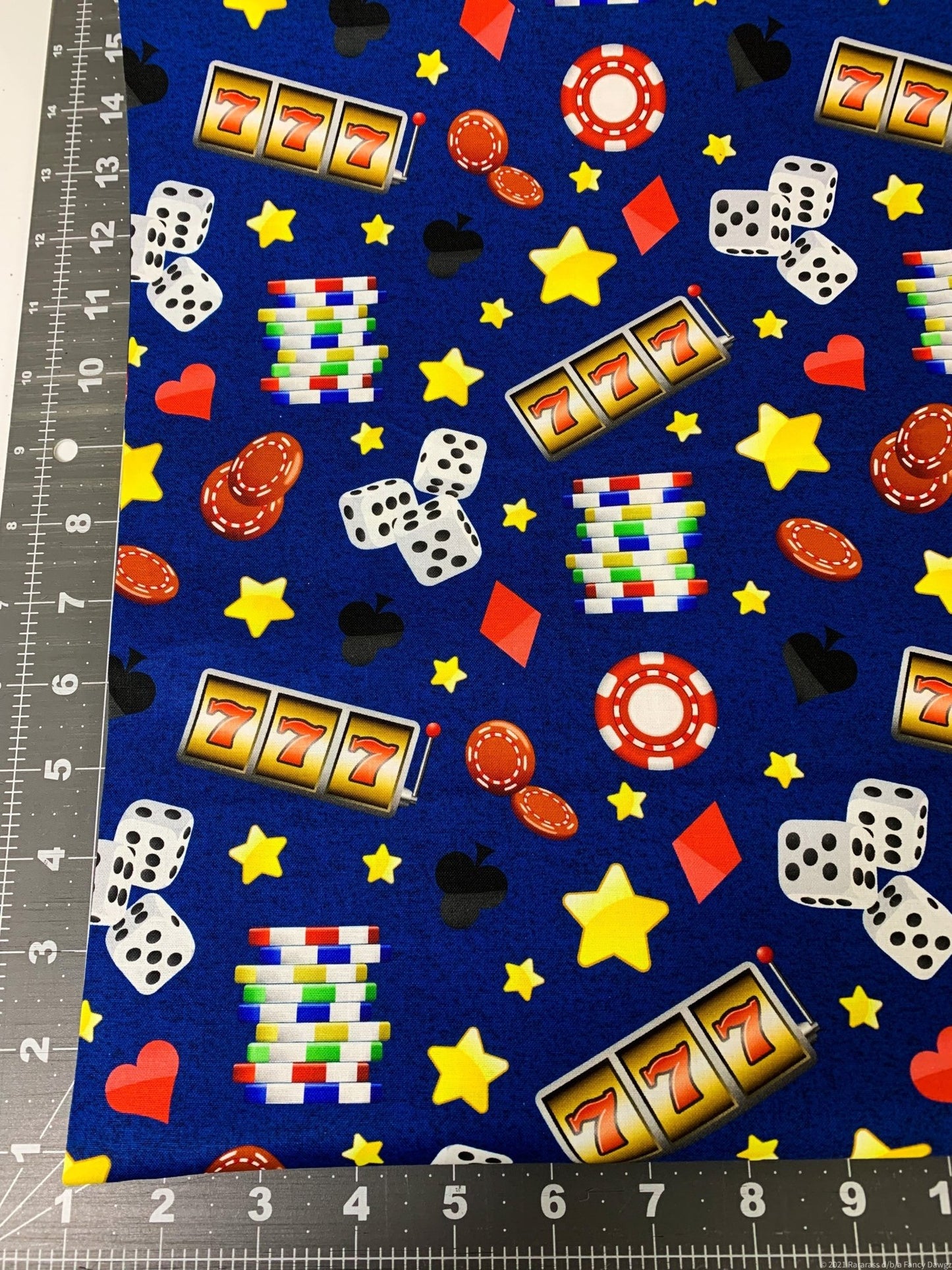 Blue Slots Casino fabric DX25520C1 Gambling fabric - Mary Jo Fabrics