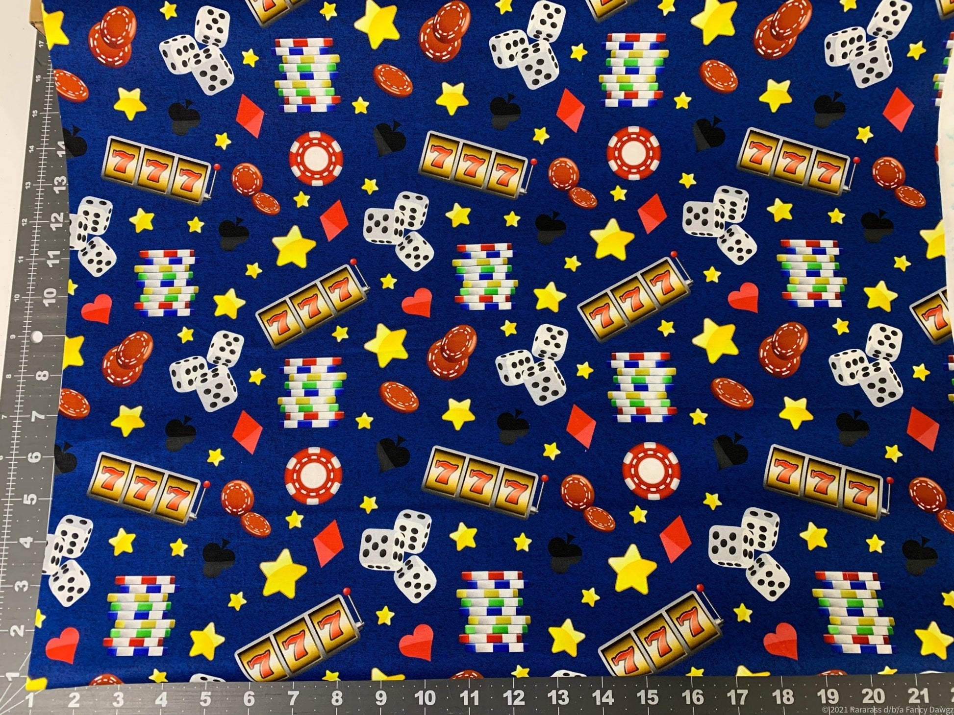 Blue Slots Casino fabric DX25520C1 Gambling fabric - Mary Jo Fabrics