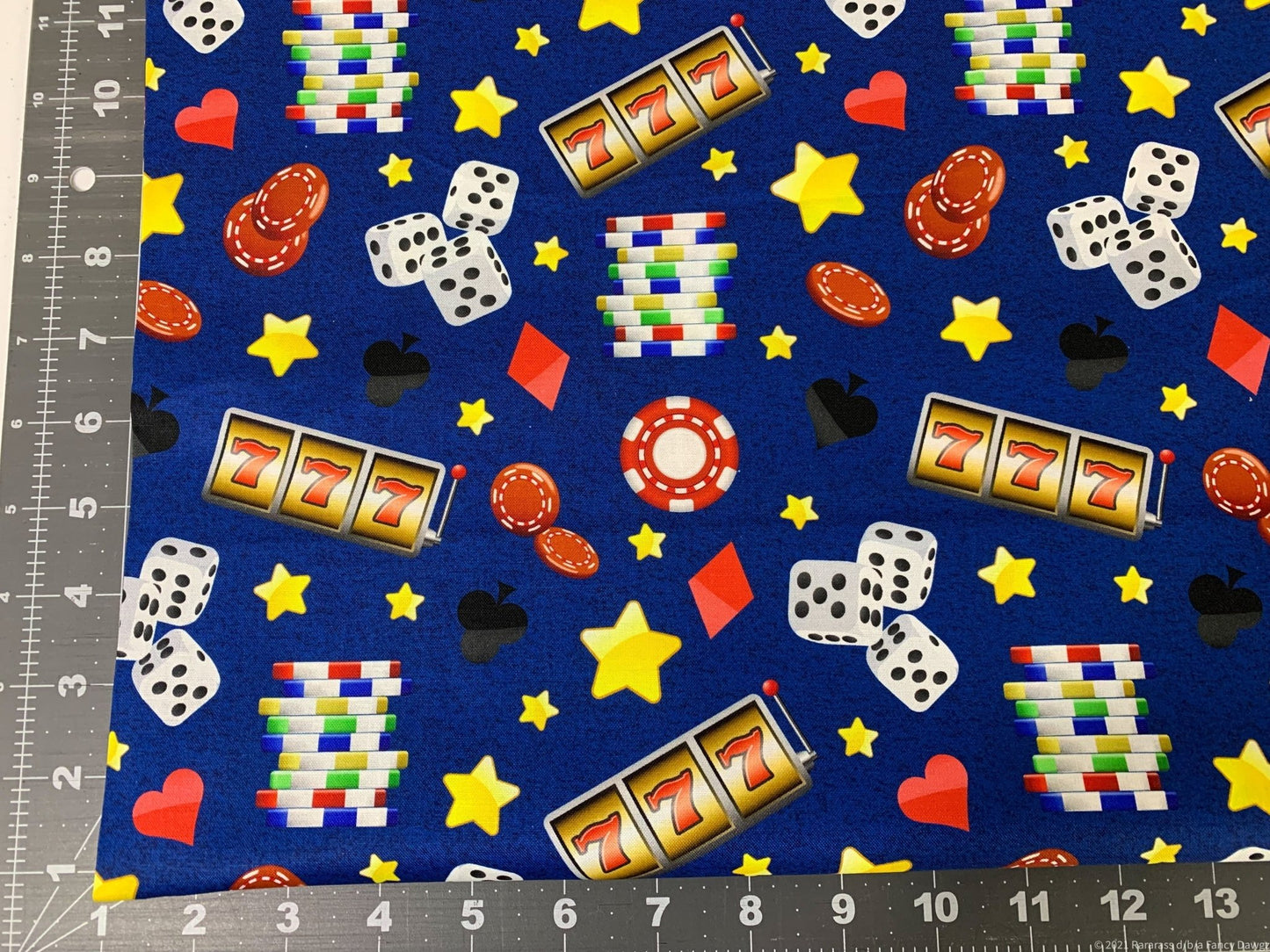 Blue Slots Casino fabric DX25520C1 Gambling fabric - Mary Jo Fabrics