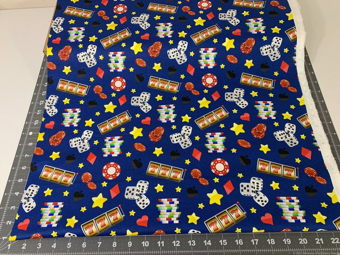 Blue Slots Casino fabric DX25520C1 Gambling fabric - Mary Jo Fabrics