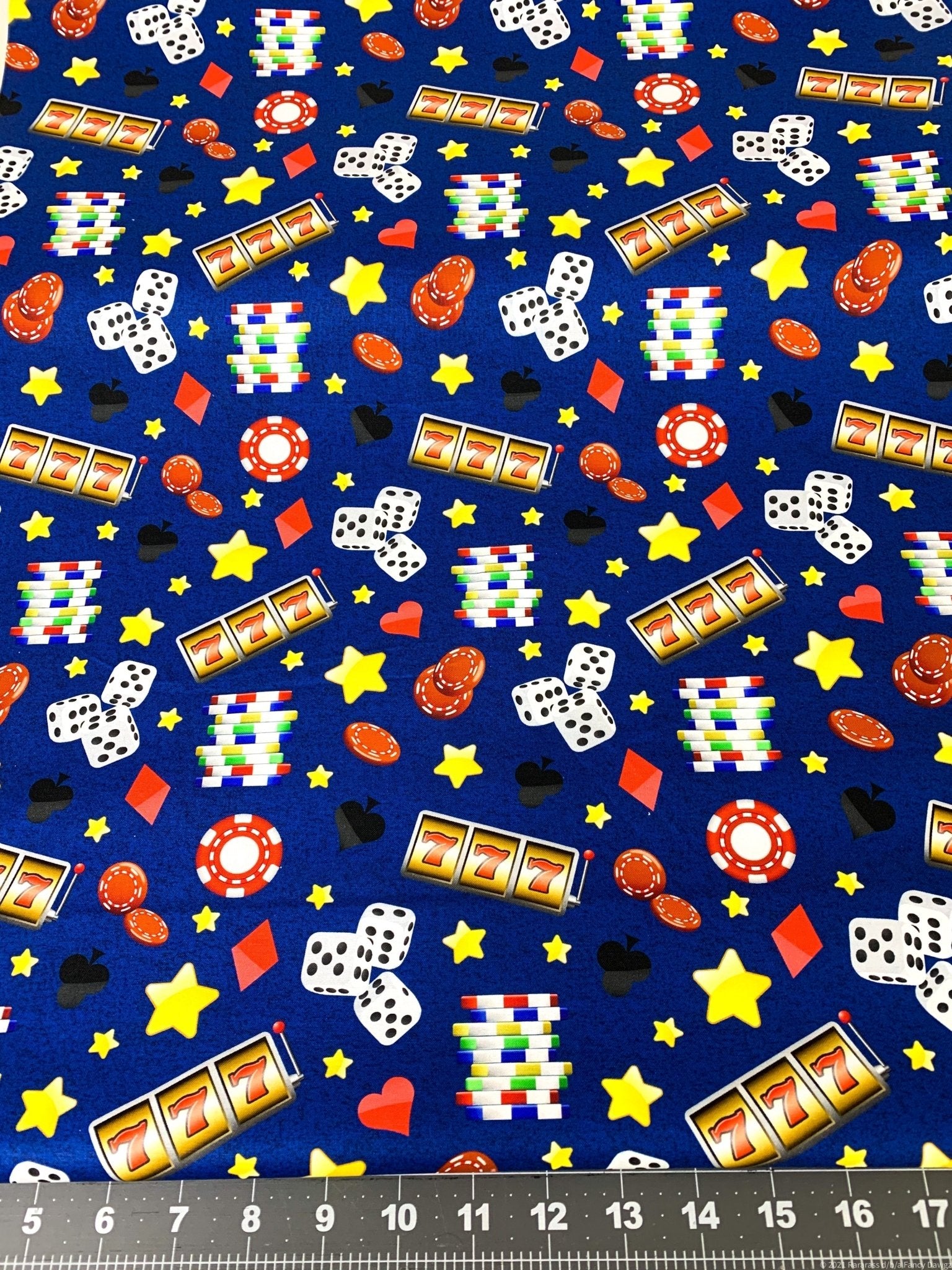 Blue Slots Casino fabric DX25520C1 Gambling fabric - Mary Jo Fabrics