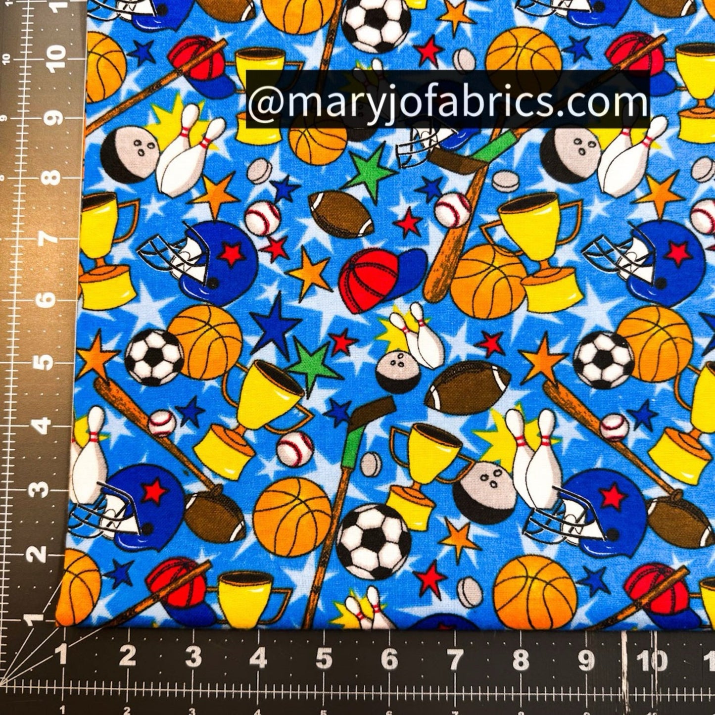 Blue Sports FLANNEL 0989 - 77 Soccer Basketball - Mary Jo Fabrics