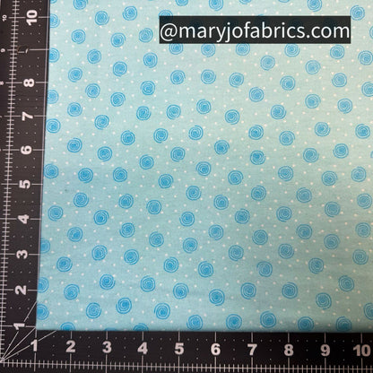 Blue Swirl Polka Dot FLANNEL 0019 - 11 Baby Flannel - Mary Jo Fabrics