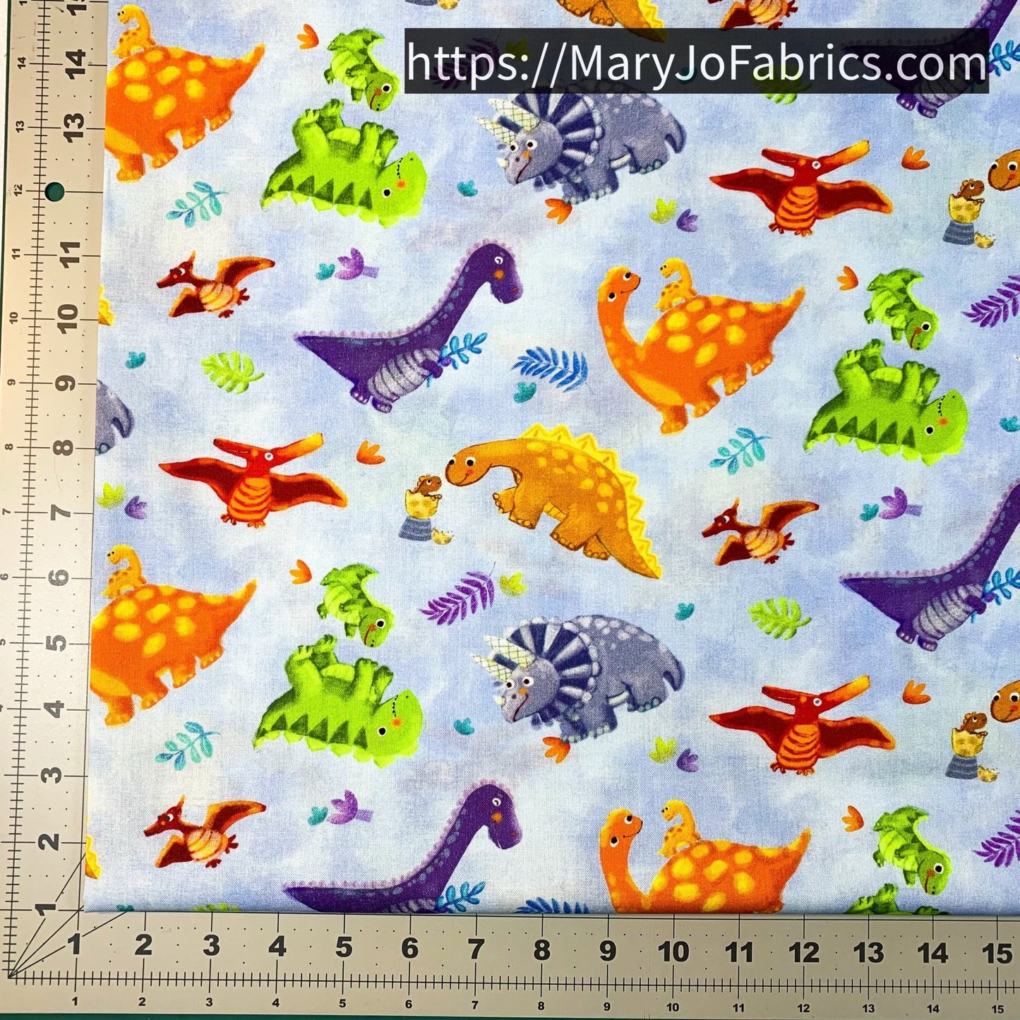 Blue Tossed Baby Dinosaur Fabric 59 - 8541 Dino Wee Ones - Mary Jo Fabrics
