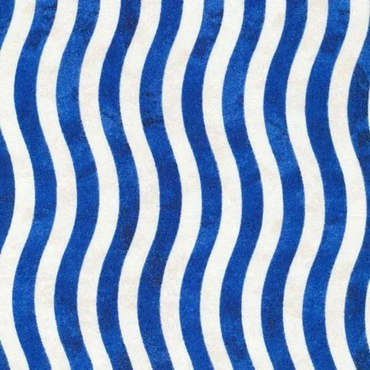 Blue Wavy Valor Stripe Fabric 12812 Patriotic Cotton - Mary Jo Fabrics