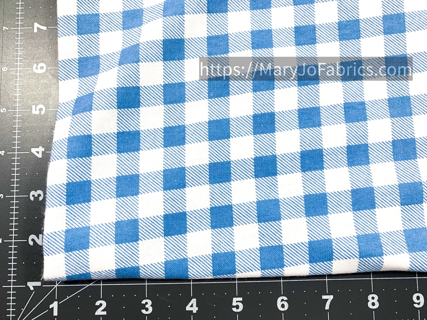 Blue White Buffalo Plaid FLANNEL 44 - 7496 - Mary Jo Fabrics