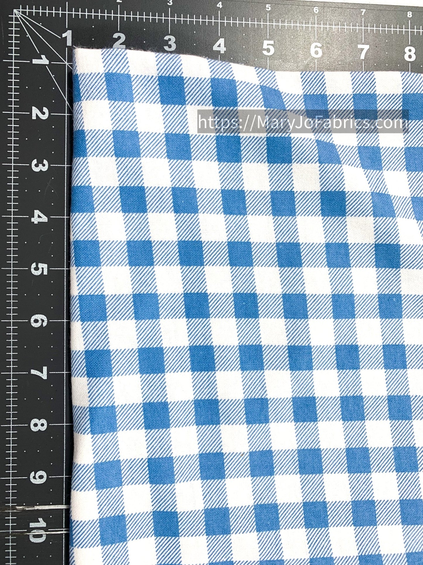 Blue White Buffalo Plaid FLANNEL 44 - 7496 - Mary Jo Fabrics