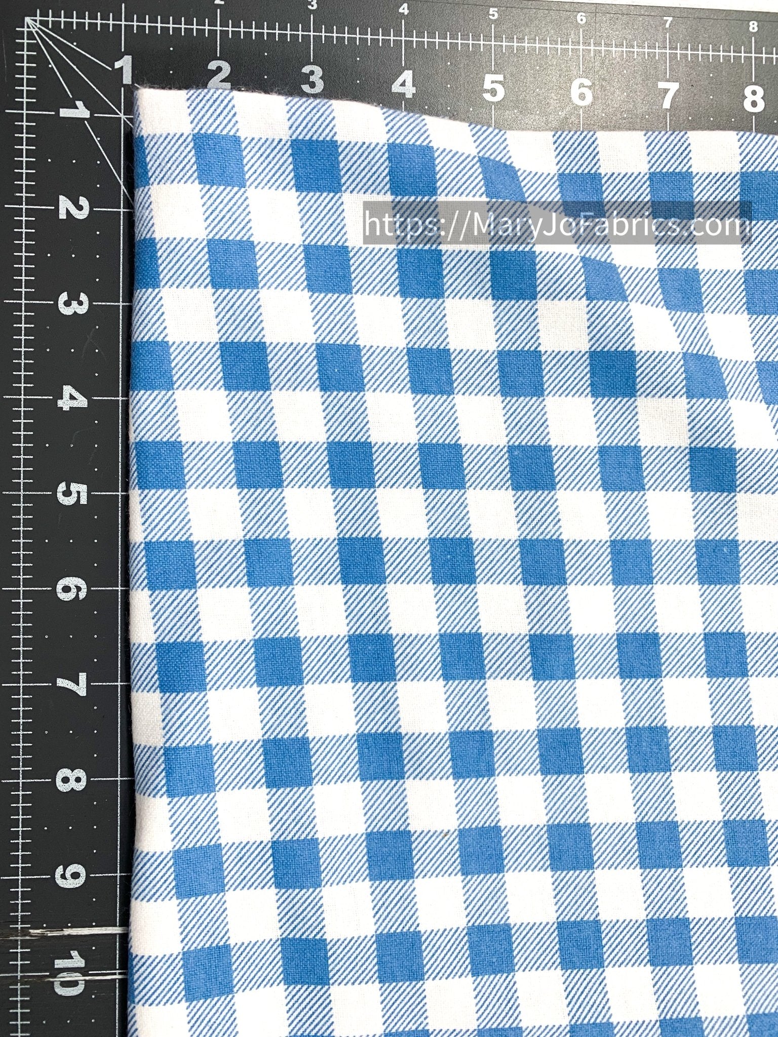 Blue White Buffalo Plaid FLANNEL 44 - 7496 - Mary Jo Fabrics