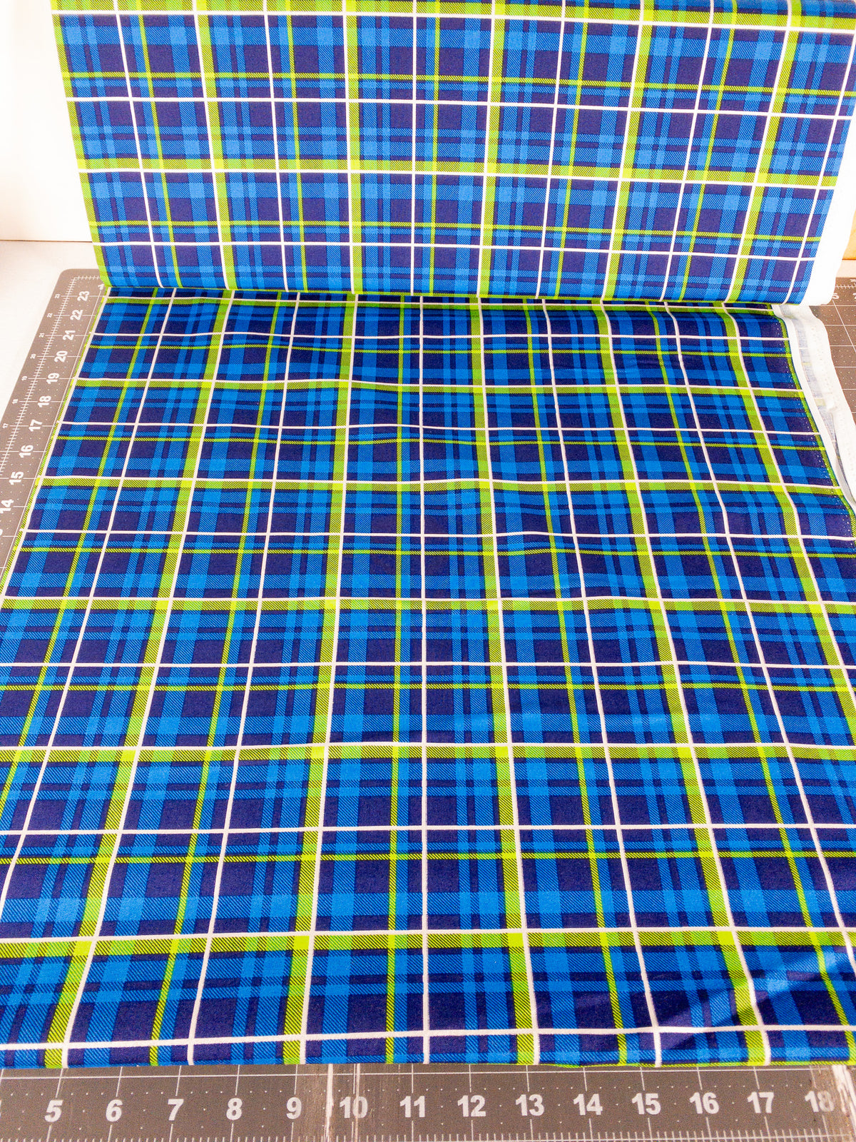 blue plaid cotton