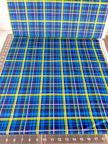 blue plaid cotton