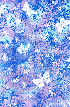 Blue Butterflies fabric 4033 White Butterfly