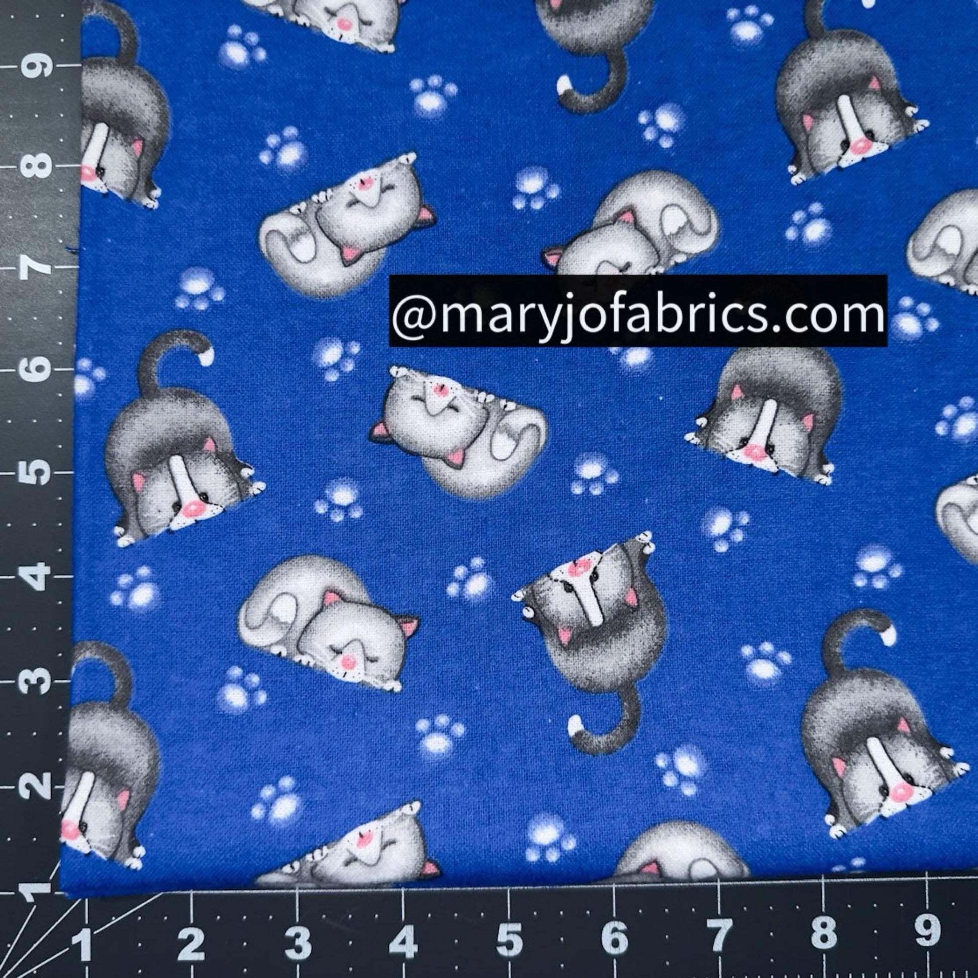 Bluey Lying Cats FLANNEL N1054 - 77 Kitten Flannel - Mary Jo Fabrics
