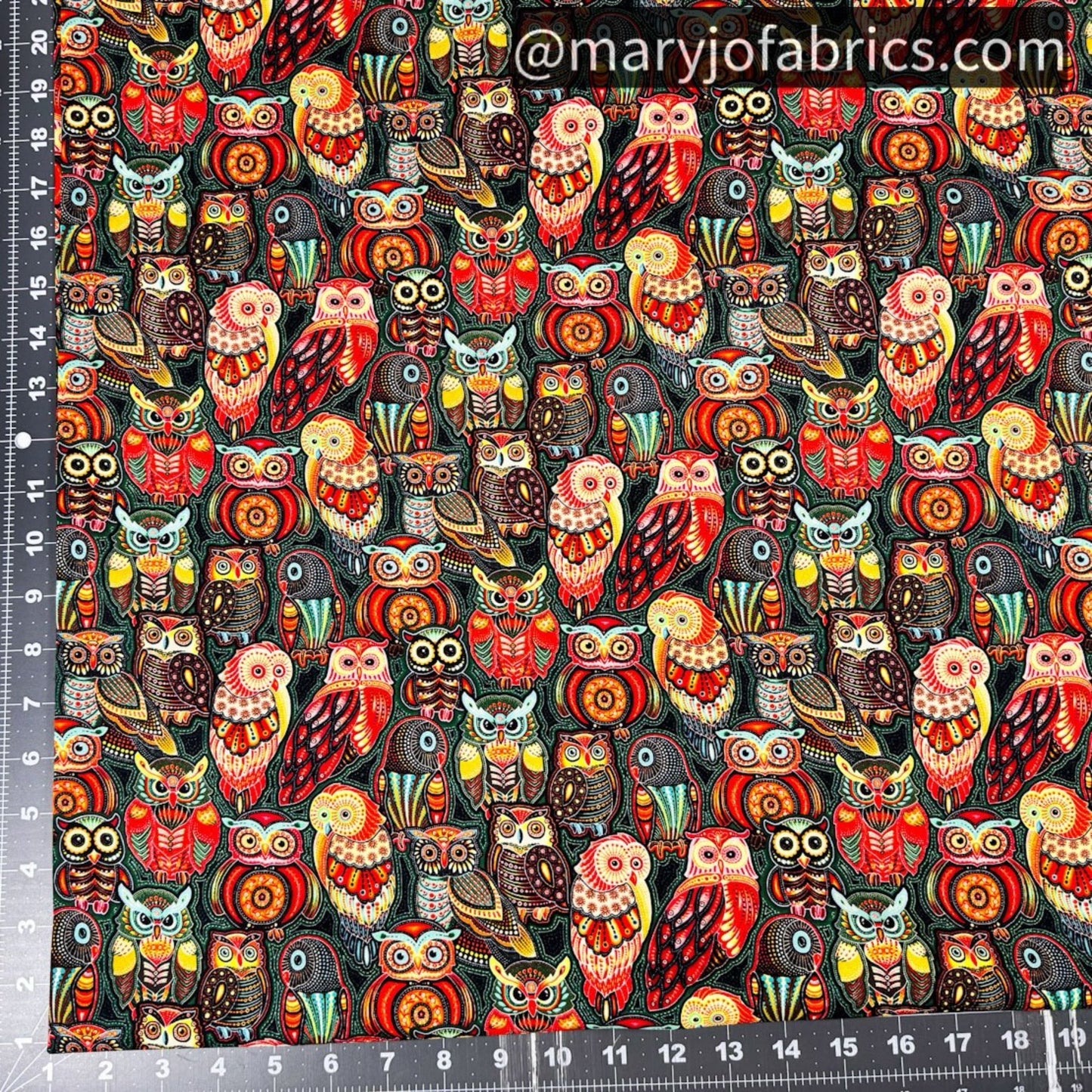Bollywood Owl Fabric 6963 Colorful Owls - Mary Jo Fabrics