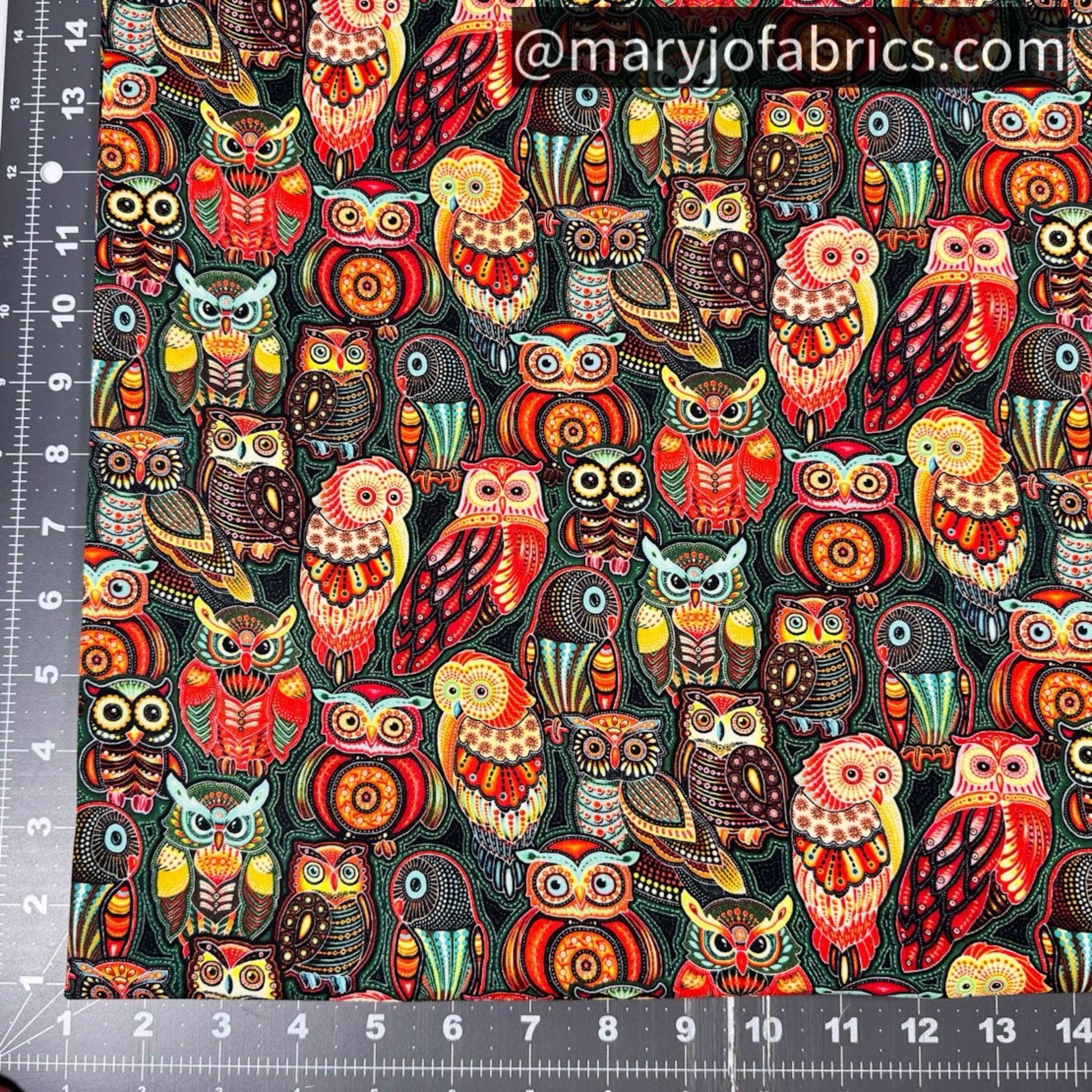 Bollywood Owl Fabric 6963 Colorful Owls - Mary Jo Fabrics