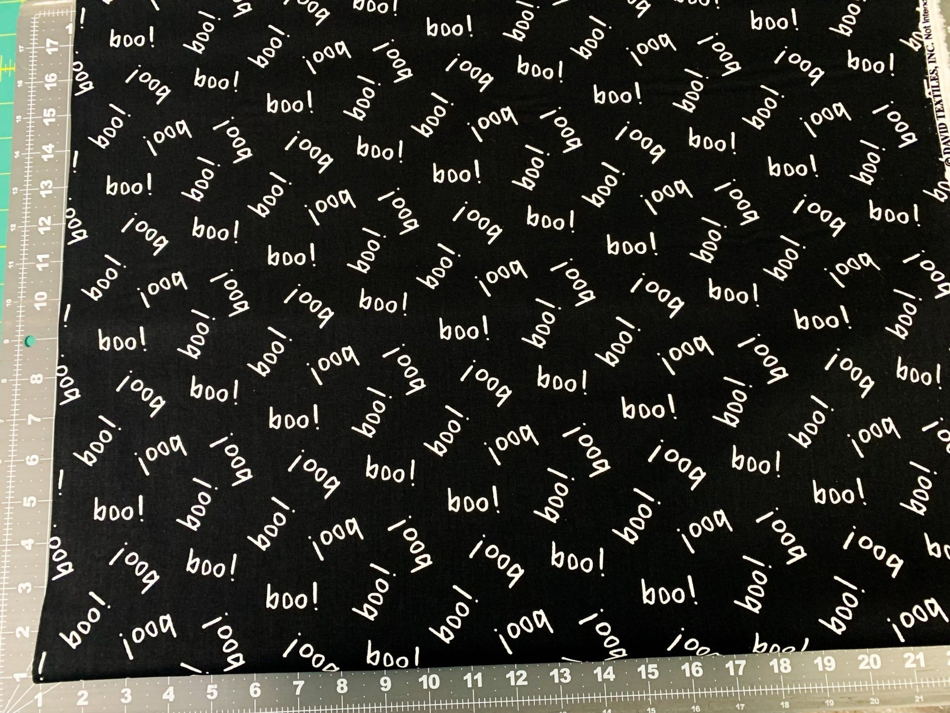 Boo Halloween fabric DX - 3069 Black White Boo cotton fabric - Mary Jo Fabrics