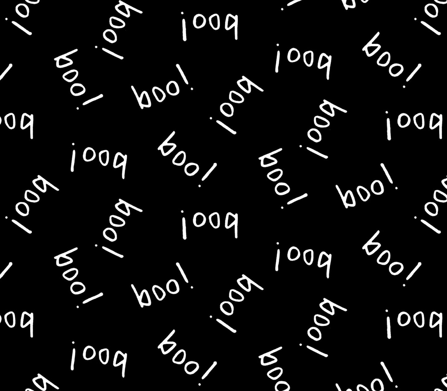 Boo Halloween fabric DX - 3069 Black White Boo cotton fabric - Mary Jo Fabrics