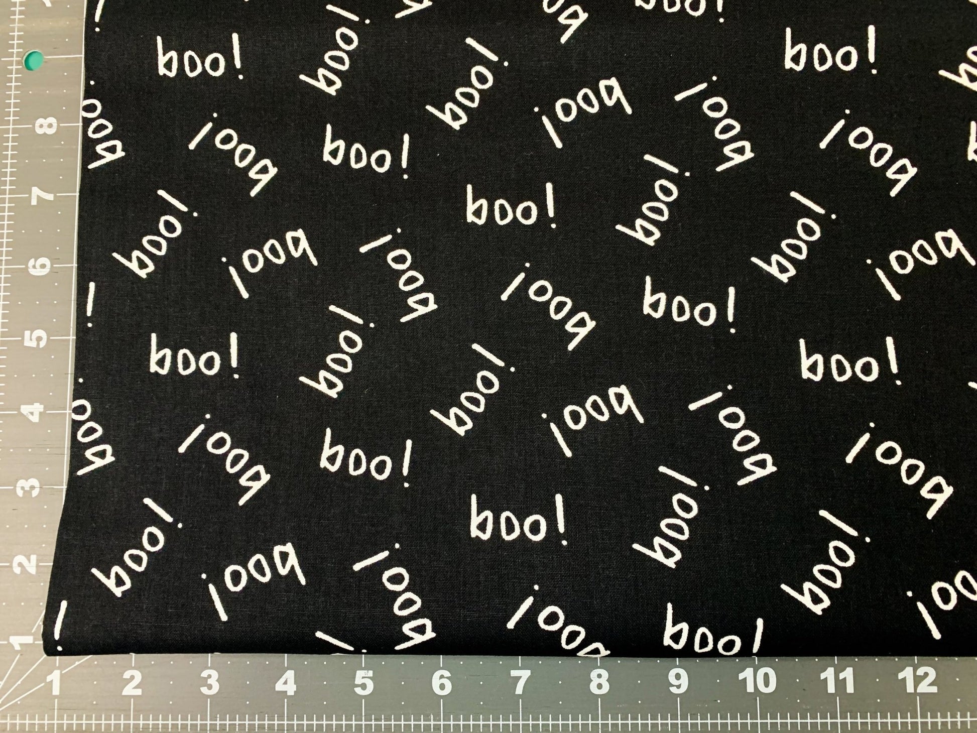 Boo Halloween fabric DX - 3069 Black White Boo cotton fabric - Mary Jo Fabrics