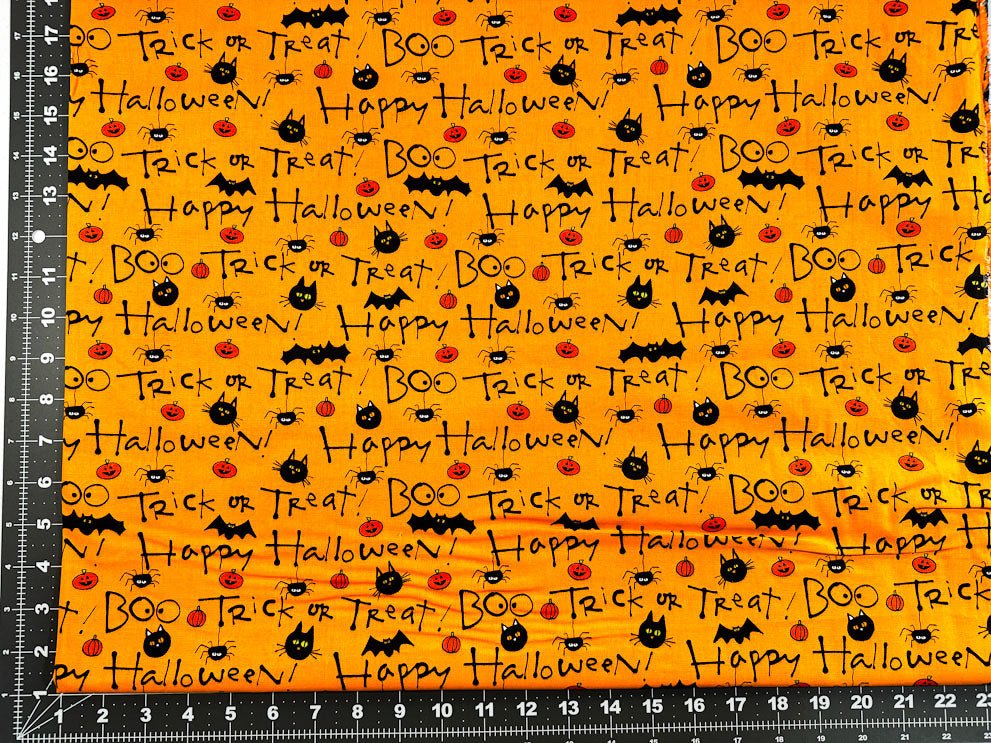 Boo Trick or Treat Halloween fabric - Mary Jo Fabrics