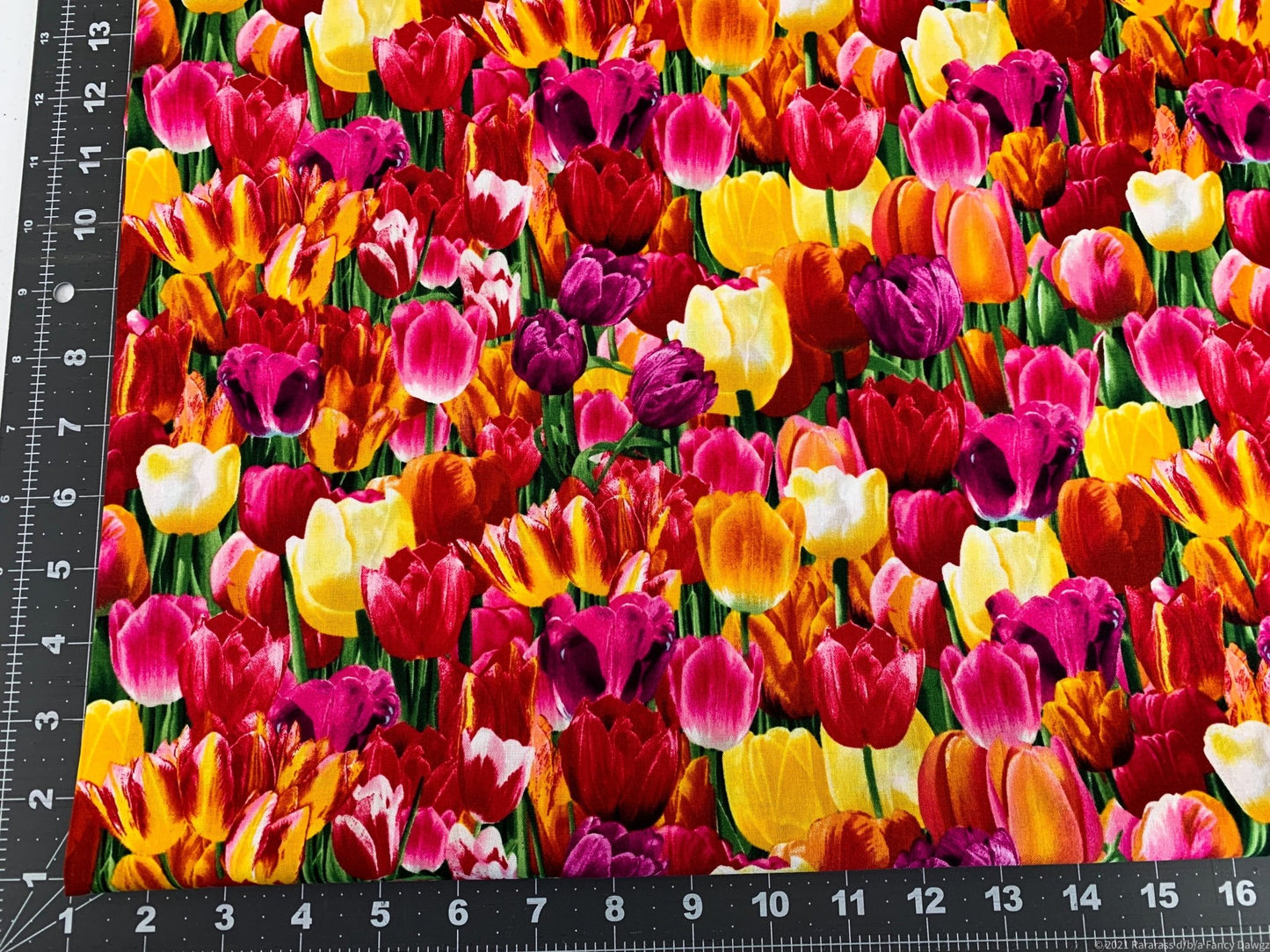 Bright Tulip fabric C6711 beautiful floral fabric - Mary Jo Fabrics