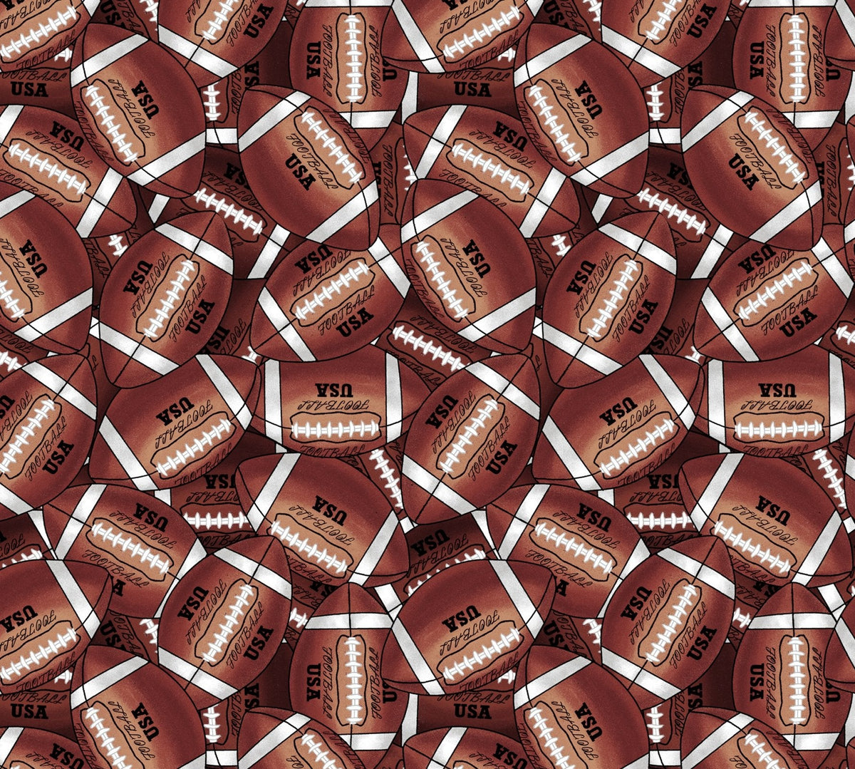 Brown Footballs Fabric 1133104 All Star Sports - Mary Jo Fabrics