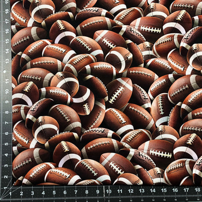 Brown Footballs Fabric CD3878 Sport - Mary Jo Fabrics