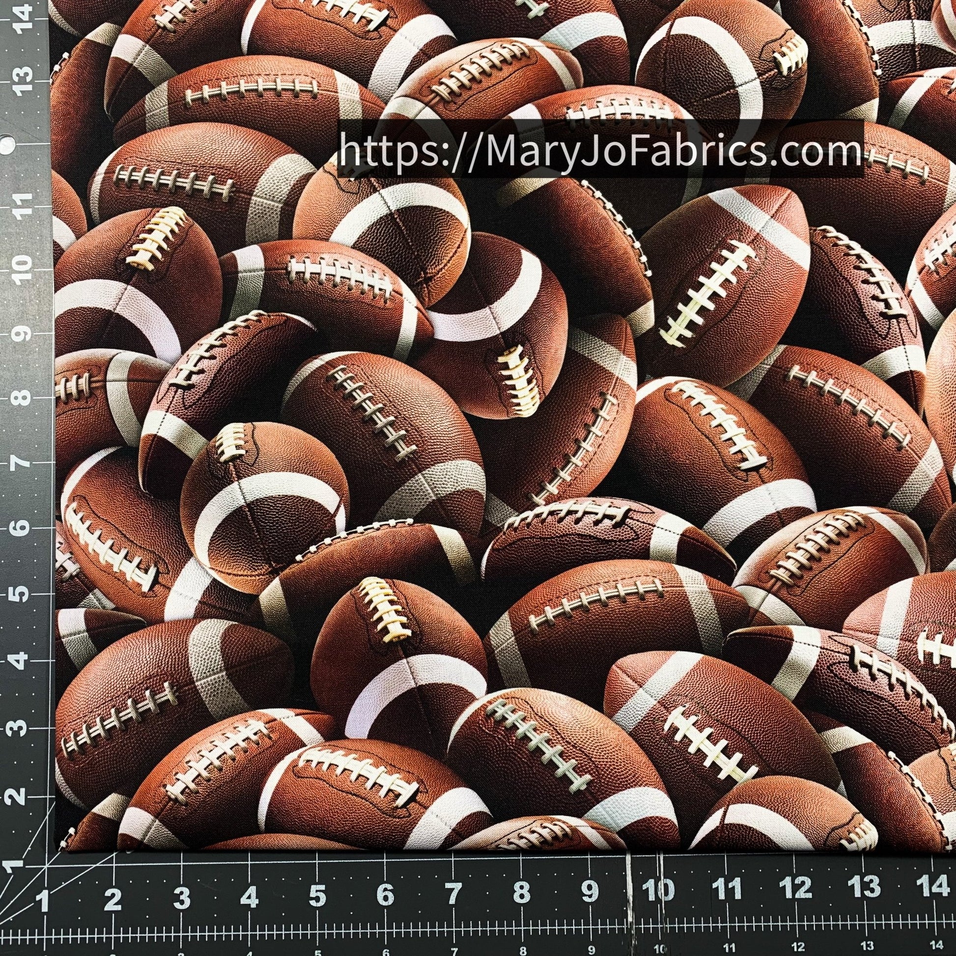 Brown Footballs Fabric CD3878 Sport - Mary Jo Fabrics