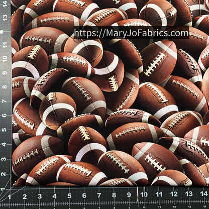 Brown Footballs Fabric CD3878 Sport - Mary Jo Fabrics