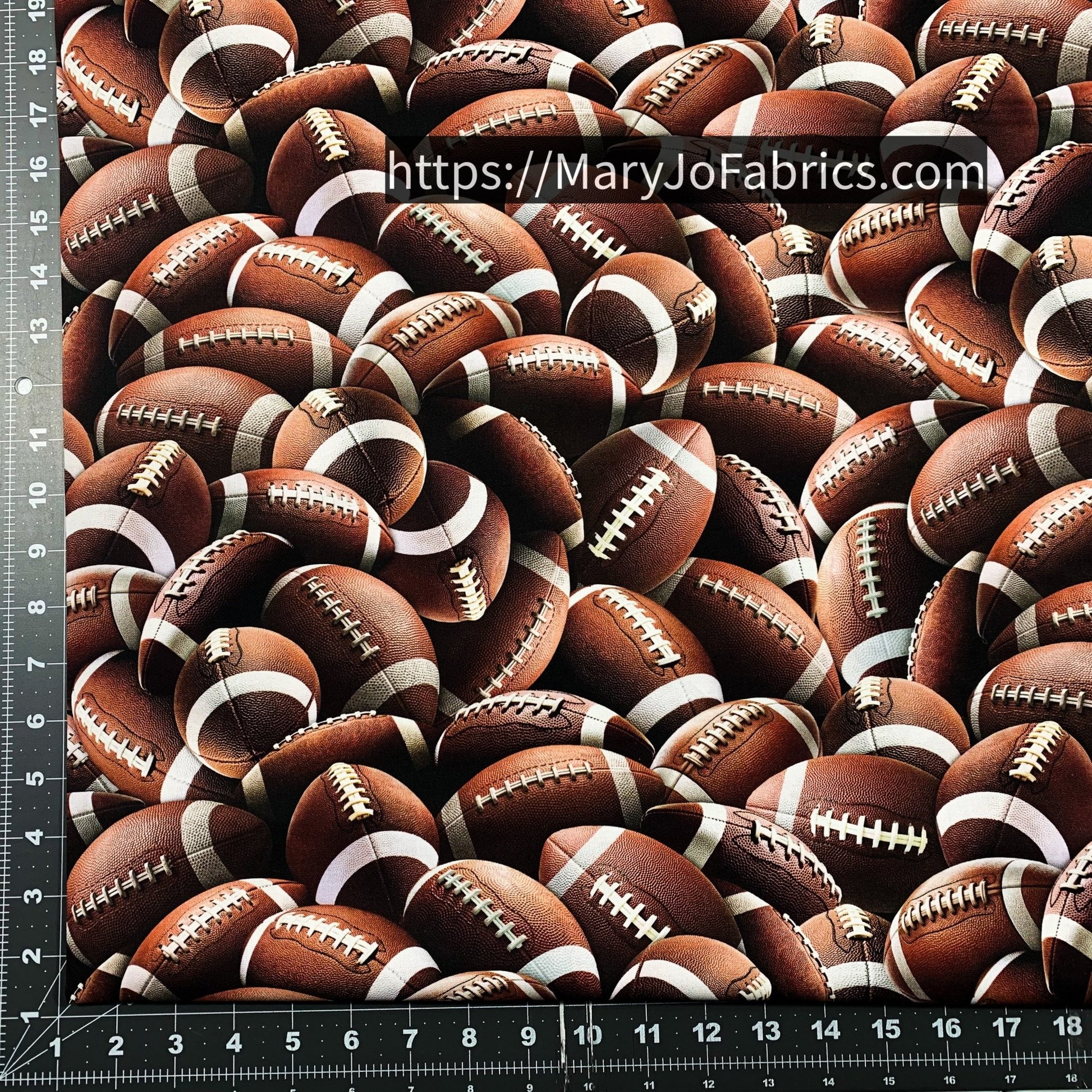 Brown Footballs Fabric CD3878 Sport - Mary Jo Fabrics