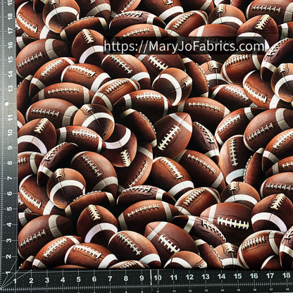Brown Footballs Fabric CD3878 Sport - Mary Jo Fabrics