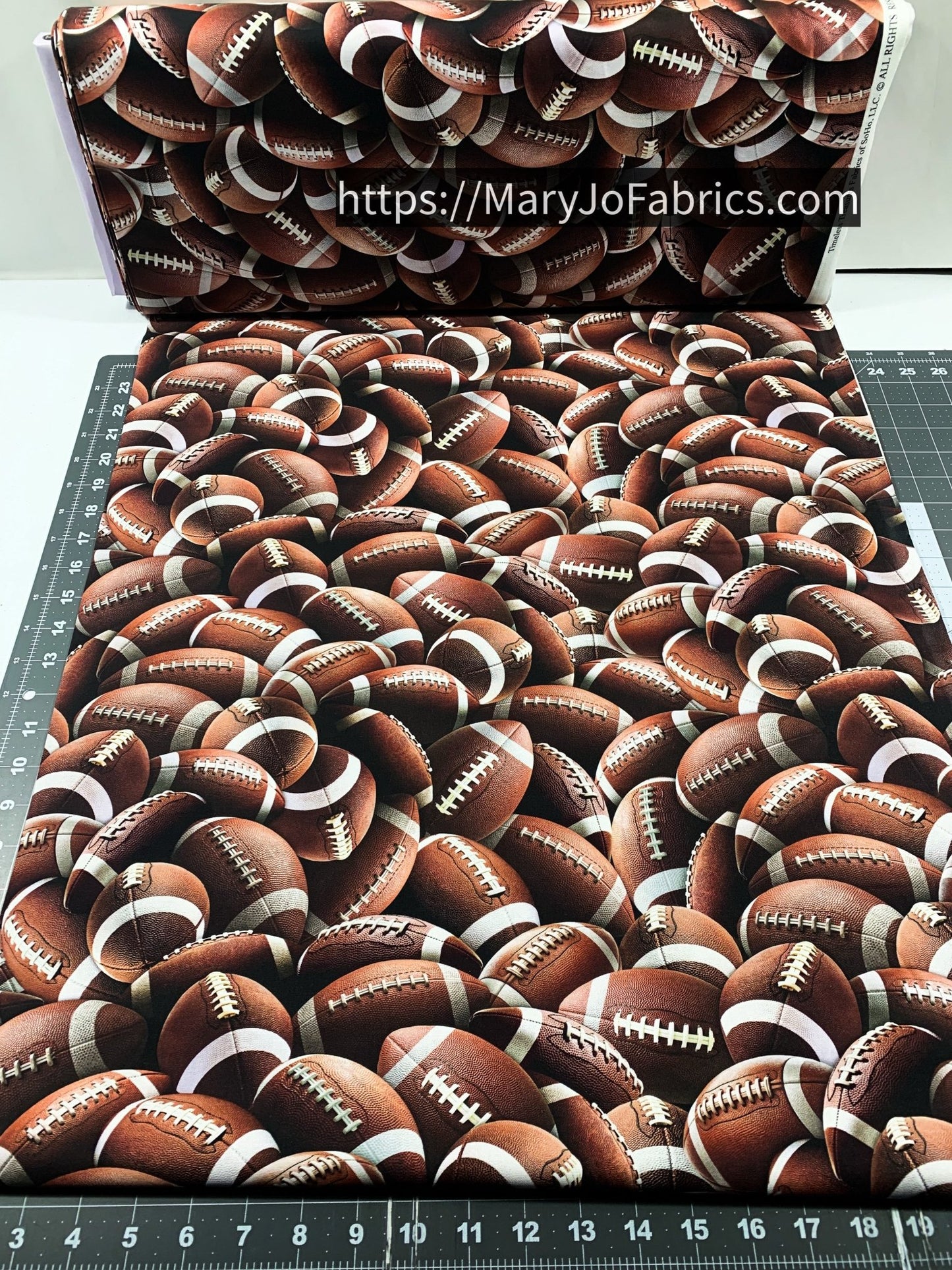 Brown Footballs Fabric CD3878 Sport - Mary Jo Fabrics